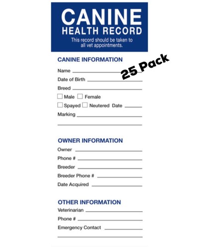 Dog health record booklets - ,,